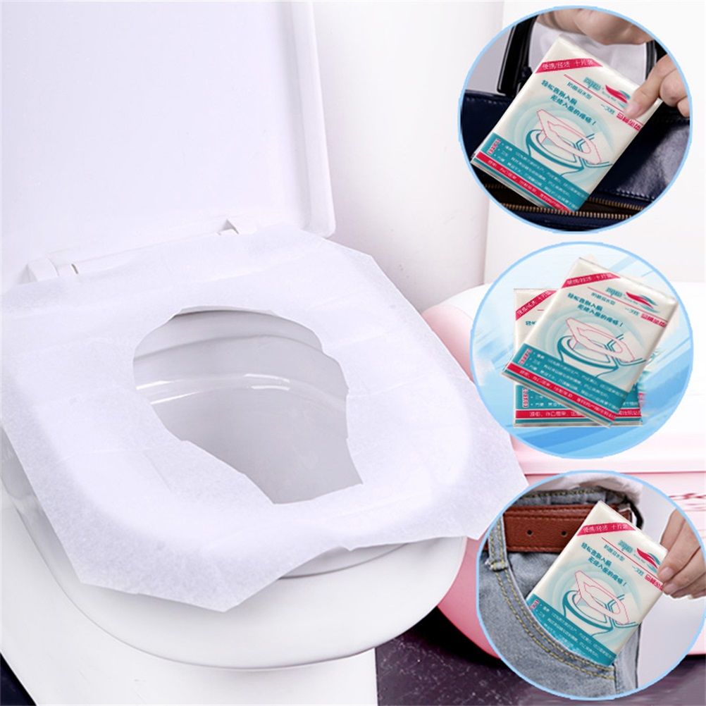 100PCS Portable Hygienic Toilet Cushions Disposable Toilet Seat Cover Mat Paper