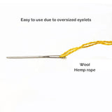 9Pcs Large Eye Blunt Needles Stainless Steel Yarn Knitting Needles Sewing Needles Knitting Weaving Stringing Needles with Needle Bottle - Side View