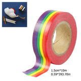 100CM Colorful Rainbow Adhesive Paper Tape School Office Supplies DIY Scrapbooking Stationery