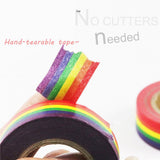 100CM Colorful Rainbow Adhesive Paper Tape School Office Supplies DIY Scrapbooking Stationery - Side View