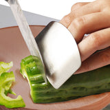 4PCS Stainless Steel Finger Cutting Protector Kitchen Safe Chop Cut Tool Guard Kitchen Tool - Top-Down View