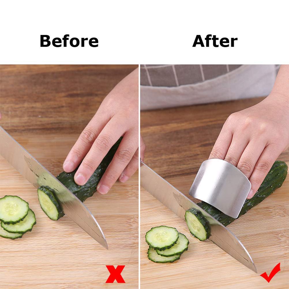 4PCS Stainless Steel Finger Cutting Protector Kitchen Safe Chop Cut Tool Guard Kitchen Tool