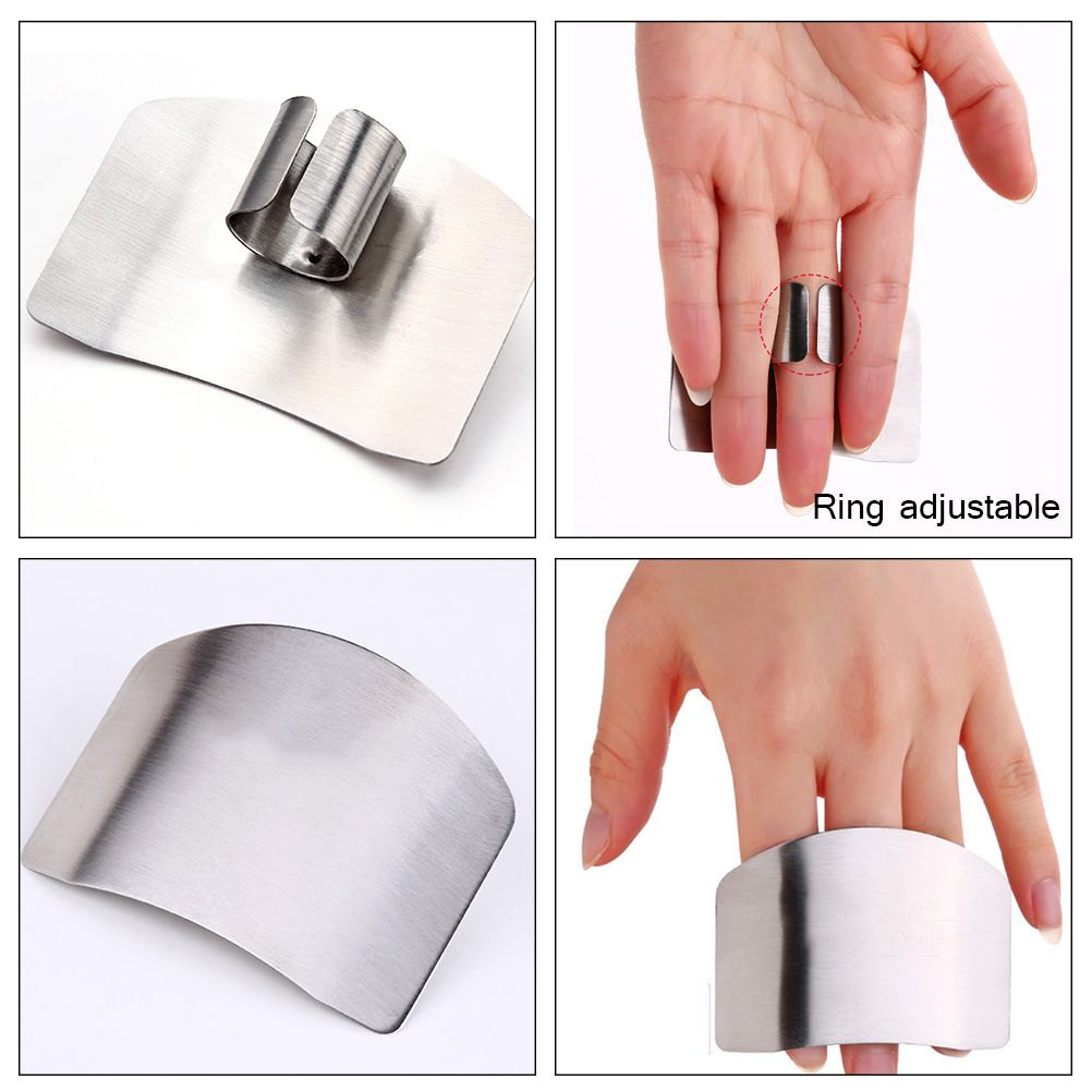 4PCS Stainless Steel Finger Cutting Protector Kitchen Safe Chop Cut Tool Guard Kitchen Tool