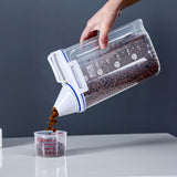 Moisture Proof Plastic Transparent Sealed Bucket with Scale Portable Kitchen Storage Box