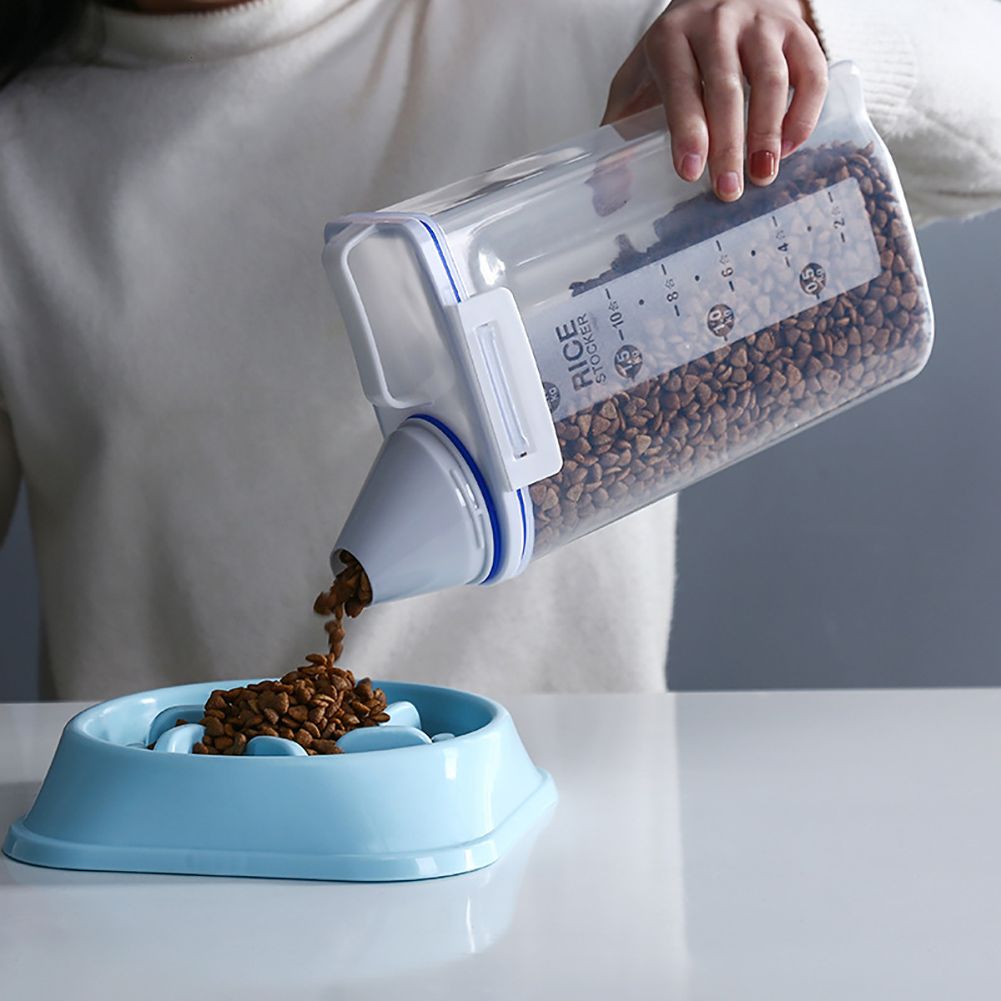 Moisture Proof Plastic Transparent Sealed Bucket with Scale Portable Kitchen Storage Box