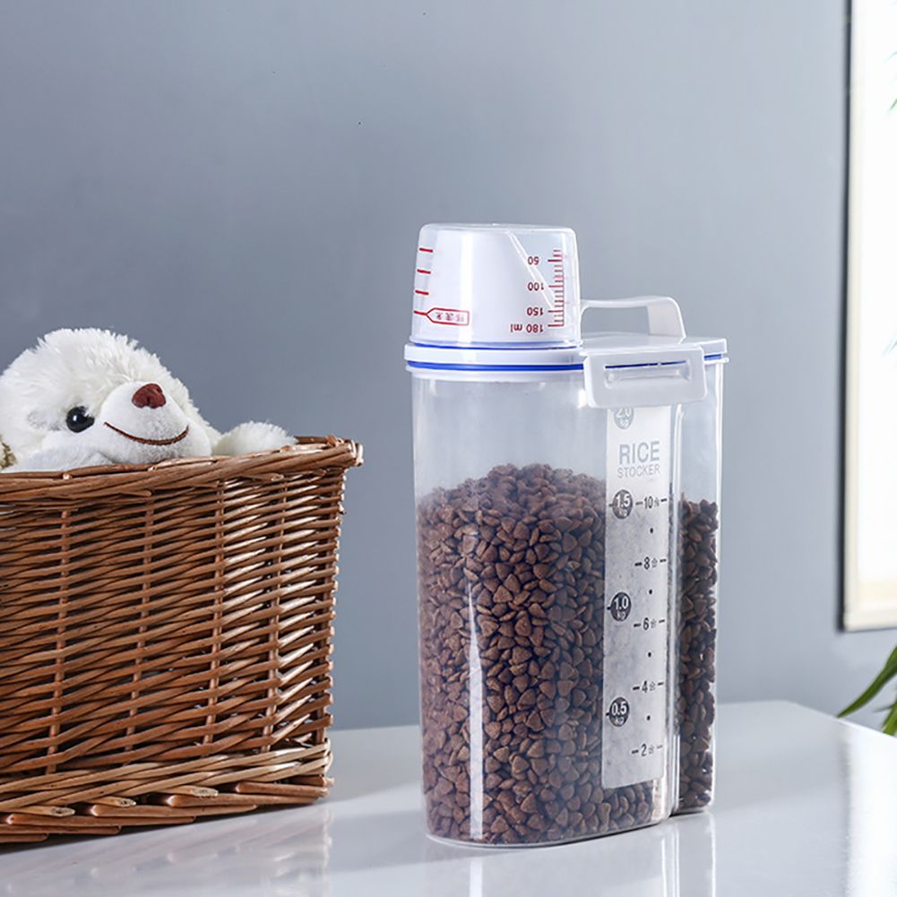 Moisture Proof Plastic Transparent Sealed Bucket with Scale Portable Kitchen Storage Box