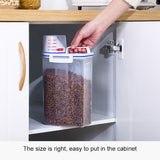 Moisture Proof Plastic Transparent Sealed Bucket with Scale Portable Kitchen Storage Box - 45-Degree Angle