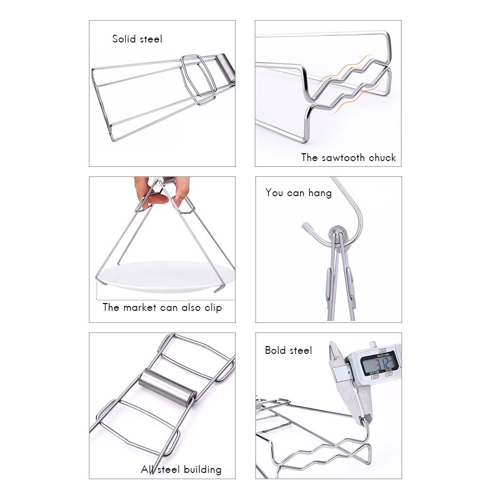 1Pcs Kitchen Stainless Steel Pot Pan Dish Bowl Clip Foldable Dish Plate Clip Tong Kitchen Clamp Cooking Tool