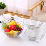 Stainless Steel Fruit Basket Kitchen Fruit Decorative Bowl Vegetable Drain Basket