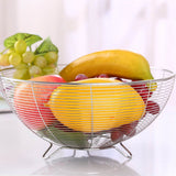 Stainless Steel Fruit Basket Kitchen Fruit Decorative Bowl Vegetable Drain Basket - Side View