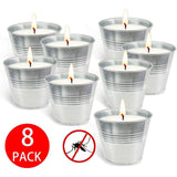 8Pcs/Set Iron Bucket Citronella Candles Scented Candles Smokeless Candle Set
