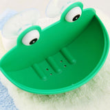 Wall Mounted Frog Cartoon Soap Holder Case Dish with Suction Cups