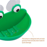 Wall Mounted Frog Cartoon Soap Holder Case Dish with Suction Cups - 45-Degree Angle