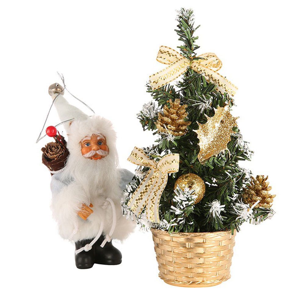40cm Artificial Tabletop Christmas Tree Mini Xmas Decoration Tree with LED Light Decoration for Christmas Day