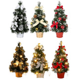 40cm Artificial Tabletop Christmas Tree Mini Xmas Decoration Tree with LED Light Decoration for Christmas Day