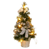 40cm Artificial Tabletop Christmas Tree Mini Xmas Decoration Tree with LED Light Decoration for Christmas Day