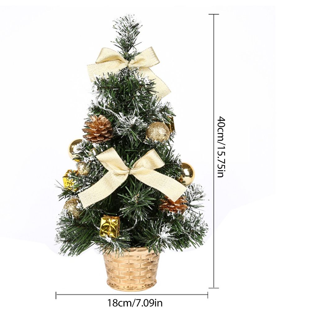 40cm Artificial Tabletop Christmas Tree Mini Xmas Decoration Tree with LED Light Decoration for Christmas Day