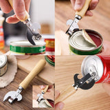 Wooden Handle Can Opener Stainless Steel Can Bottle Opener Practical Beer Can Opener