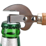 Wooden Handle Can Opener Stainless Steel Can Bottle Opener Practical Beer Can Opener