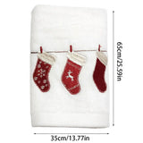 3PCS Christmas Hand Towels Washcloth Pure Cotton Bathroom Christmas Kitchen Towels Basin Towels - Front View