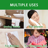 3PCS Christmas Hand Towels Washcloth Pure Cotton Bathroom Christmas Kitchen Towels Basin Towels - Rear View