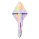 Soft Hair Towel Wrap Drying Bath Shower Hair Turban with Buttons Super Absorbent Quick Dry Hair Towel for Curly Long Thick Hair