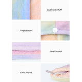 Soft Hair Towel Wrap Drying Bath Shower Hair Turban with Buttons Super Absorbent Quick Dry Hair Towel for Curly Long Thick Hair - Side View