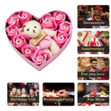 10 Pcs Scented Soap Flower Gift Rose Box Bouquet Festival Gift for Anniversary Birthday Wedding
