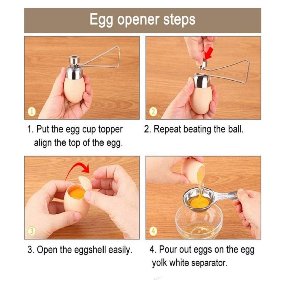 Practical Stainless Steel Egg Topper Cutter Boiled Egg Shell Opener Tool
