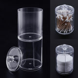 2 in 1 Clear Cotton Pads Cotton Swab Storage Holder Box Transparent Cosmetic Makeup Organizer Case