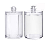 2 in 1 Clear Cotton Pads Cotton Swab Storage Holder Box Transparent Cosmetic Makeup Organizer Case