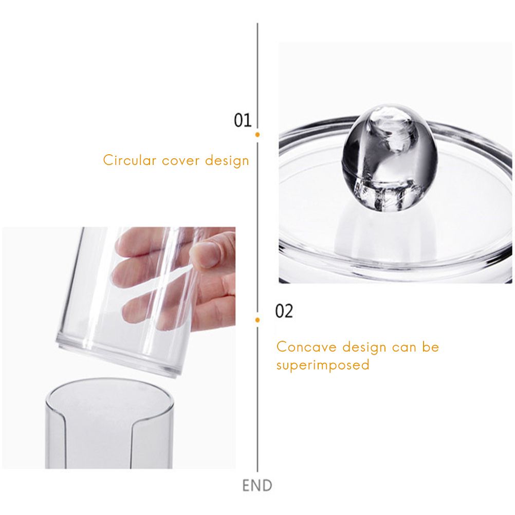 2 in 1 Clear Cotton Pads Cotton Swab Storage Holder Box Transparent Cosmetic Makeup Organizer Case