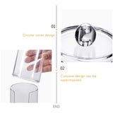 2 in 1 Clear Cotton Pads Cotton Swab Storage Holder Box Transparent Cosmetic Makeup Organizer Case