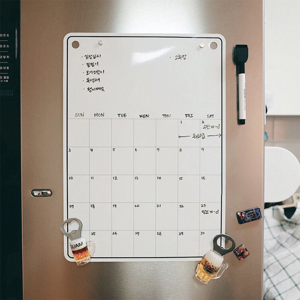 Whiteboard Monthly Planner Refrigerator Magnetic Message Board Memo Boards Fridge Magnet Calendar Daily Planner