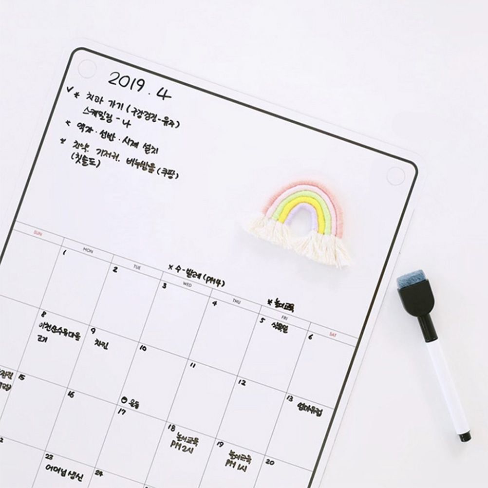 Whiteboard Monthly Planner Refrigerator Magnetic Message Board Memo Boards Fridge Magnet Calendar Daily Planner