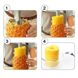 Stainless Steel Pineapple Grater Cutter Kitchen Gadget Fruit Peeler Corer Grater Kitchen Tools
