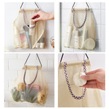3Pcs Fruit Hanging Mesh Storage Bags for Potatoes Onions Vegetables Reusable Net Storage Tote Bags - Front View