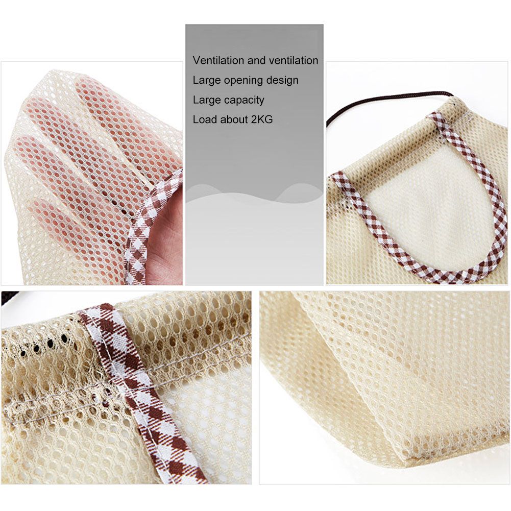 3Pcs Fruit Hanging Mesh Storage Bags for Potatoes Onions Vegetables Reusable Net Storage Tote Bags