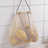 3Pcs Fruit Hanging Mesh Storage Bags for Potatoes Onions Vegetables Reusable Net Storage Tote Bags - Rear View