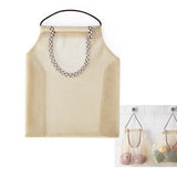 3Pcs Fruit Hanging Mesh Storage Bags for Potatoes Onions Vegetables Reusable Net Storage Tote Bags - Low Angle