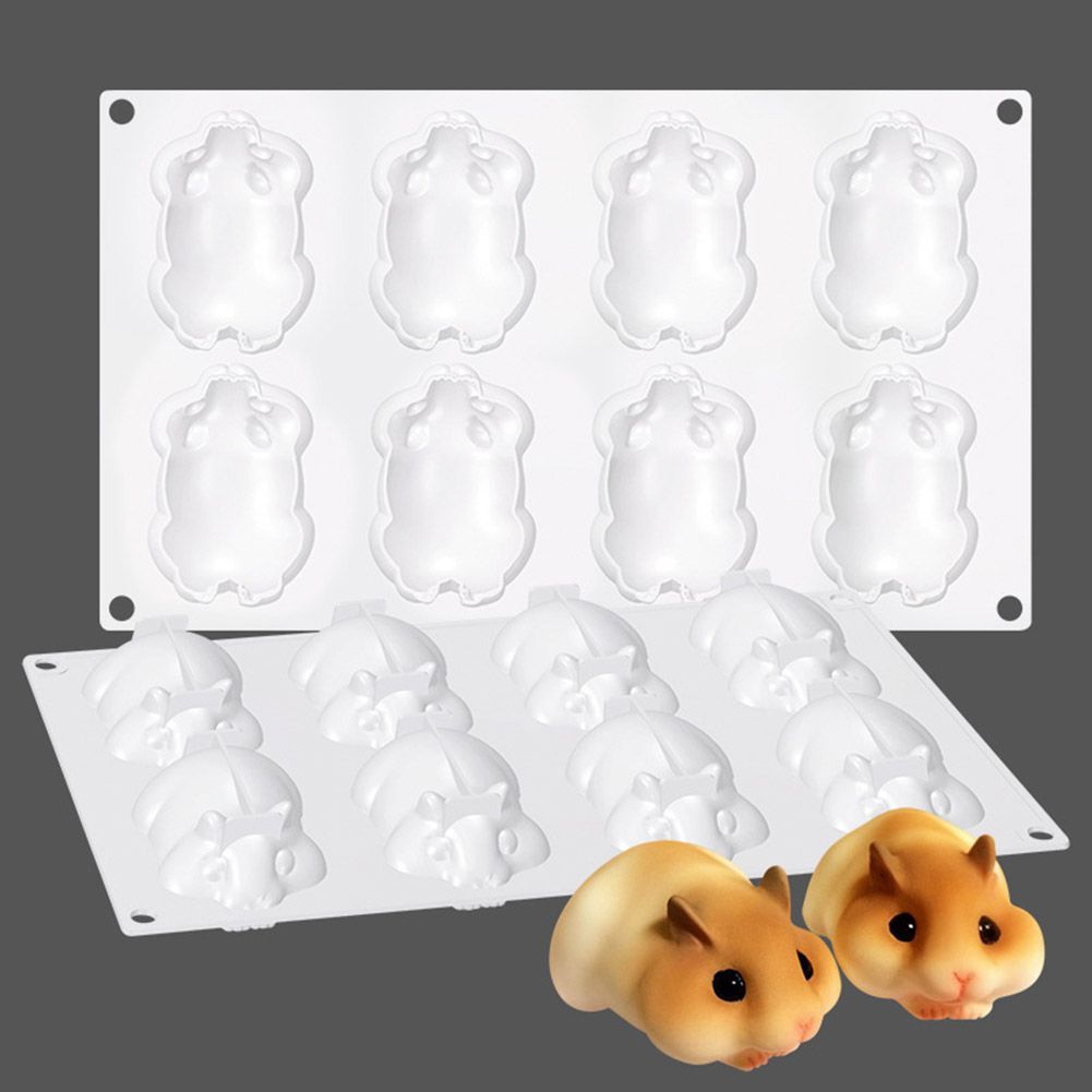 8 Cavity Rat Mold Silicone Mouse Mold Cute Baking Mold for Cake Jelly Chocolate