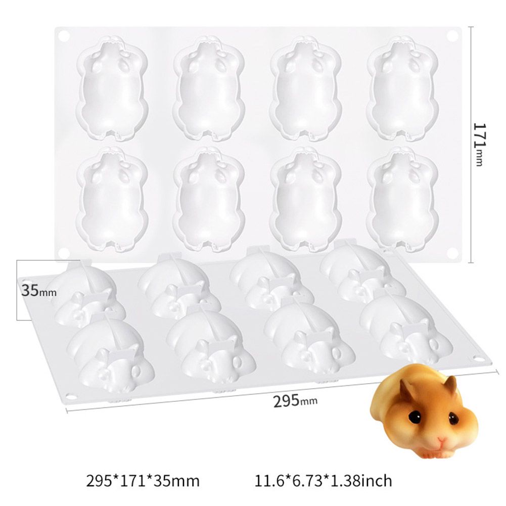 8 Cavity Rat Mold Silicone Mouse Mold Cute Baking Mold for Cake Jelly Chocolate
