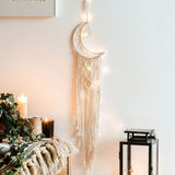 Moon Shaped Dream Catcher Cotton Rope Woven Ornaments Woven Wall Art