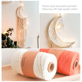 Moon Shaped Dream Catcher Cotton Rope Woven Ornaments Woven Wall Art - Side View