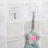 2Pcs Kitchen Seamless Viscose Hook Bathroom Transparent Wall Hangers Adhesive Hook Wall Door Hanging Nailless Hooks - Side View