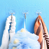 2Pcs Kitchen Seamless Viscose Hook Bathroom Transparent Wall Hangers Adhesive Hook Wall Door Hanging Nailless Hooks - Close-Up Angle