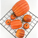 7PCS Simulation Pumpkin Model Artificial Pumpkin Decoration Home Table Decor for Thanksgiving and Halloween - Front View