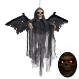 Hanging Bat Ghost Mixed Voice Control Lightening Eyes Screaming Moving Trick or Treat Party Hanging Decoration Best Halloween Decoration Prop