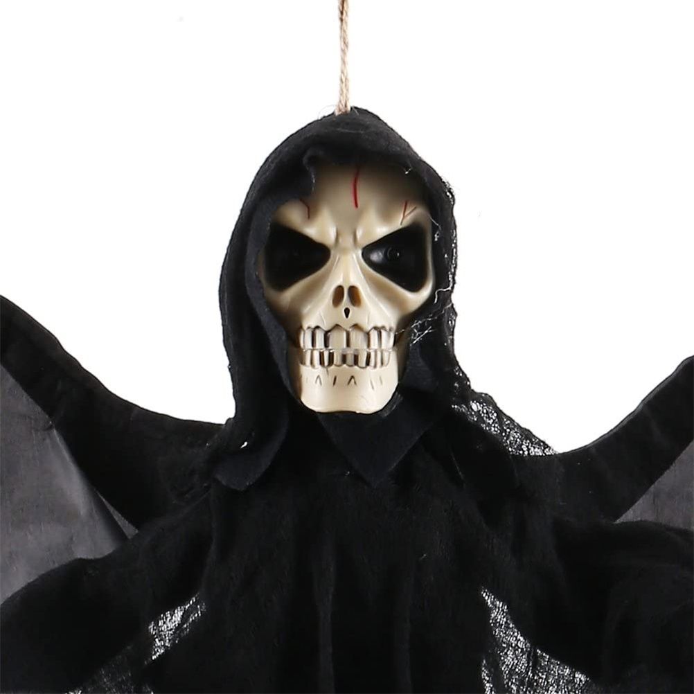Hanging Bat Ghost Mixed Voice Control Lightening Eyes Screaming Moving Trick or Treat Party Hanging Decoration Best Halloween Decoration Prop