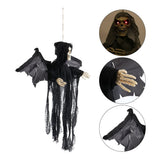 Hanging Bat Ghost Mixed Voice Control Lightening Eyes Screaming Moving Trick or Treat Party Hanging Decoration Best Halloween Decoration Prop - Top-Down View